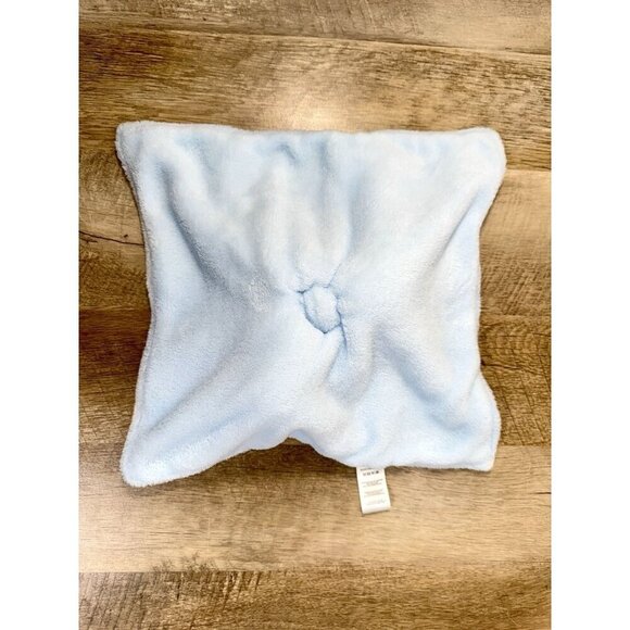 Nuby Bunny Rabbit Lovey Plush Security Blanket 14" Blue White Embroidered Eyes - Picture 6 of 7